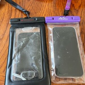 Waterproof Phone Pouch - Black and Purple